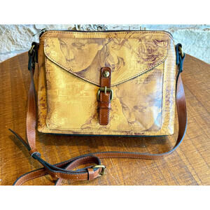 New Patricia Nash  Avellino  Italian Sketchbook leather Crossbody Handbag